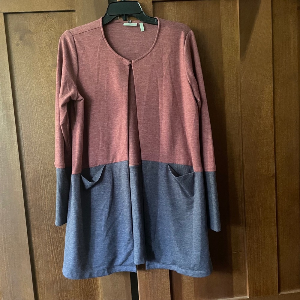 Logo Lounge Cardigan Color Block Pockets Long Sleeve Casual Size S Comfort